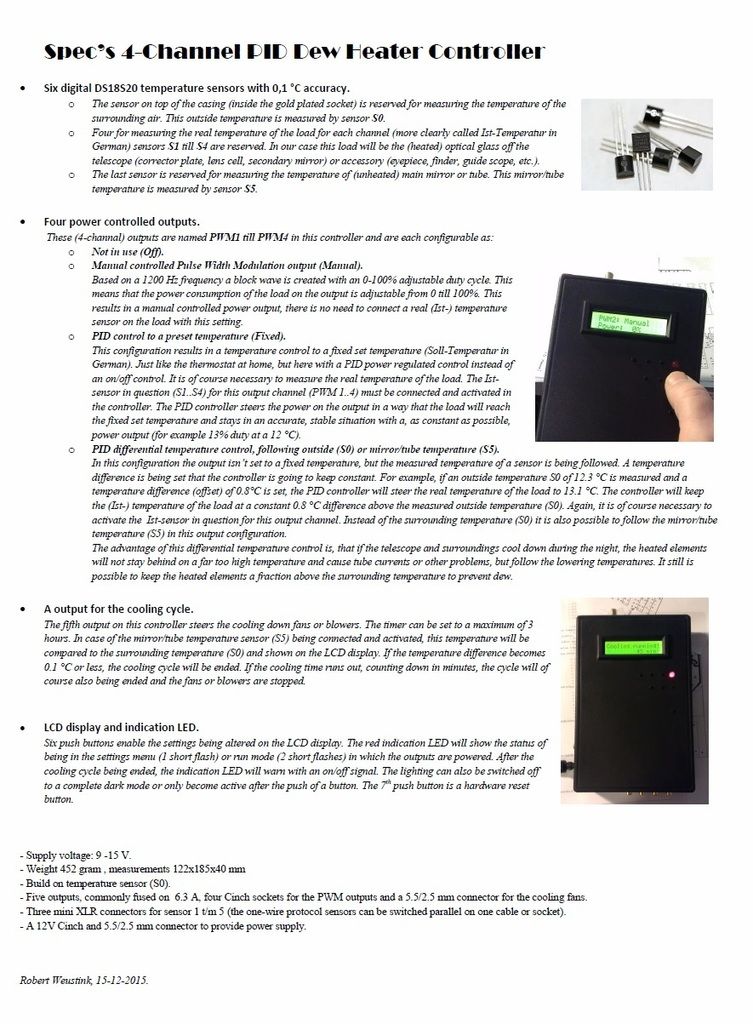Arduino DewHeater project DIY Astronomer Stargazers Lounge
